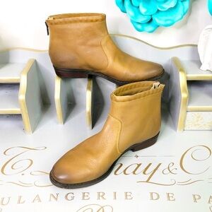 Otbt tan leather ankle booties